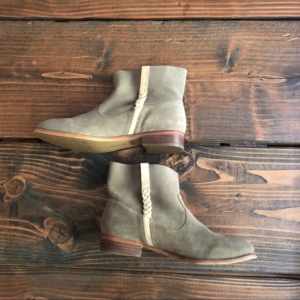 Grey/Taupe Leather Booties by Report